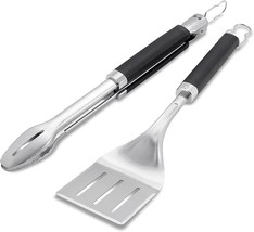 Weber Precision Tongs &amp; Spatula Grilling Tool Set, Stainless Steel - $36.99