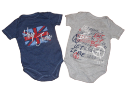 Set of 2 BEATLES Shirts Size 12 Months Let it Be, Hey Jude Blue &amp; Gray Shirts - £7.76 GBP
