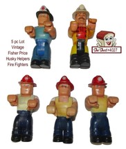 Lot 5 pc Fisher Price Husky Helpers Vintage Fire Fighters People Assortm... - $15.95
