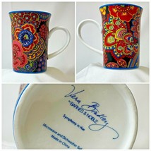 Vera Bradley Symphony In Hue Mug 8 Oz Coffee Tea Cup Retired (N0 Lid) Red Blue - £13.18 GBP