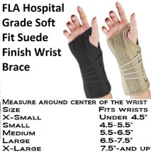 FLA Soft Fit Suede Finish Wrist Brace Beige Left Hand Medium - $24.25