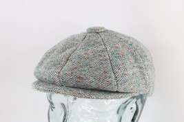 Vintage 70s Rockabilly Rainbow Pure Wool Irish Tweed Newsboy Cabbie Hat ... - £34.75 GBP