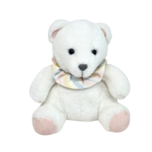 9&quot; VINTAGE BANTAM BABY WHITE TEDDY BEAR WIND UP MUSICAL STUFFED ANIMAL P... - $75.05