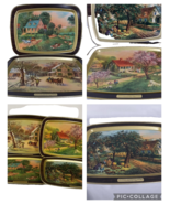 Four Currier &amp; Ives American Homestead Winter Spring Summer Autumn Tin V... - £16.97 GBP