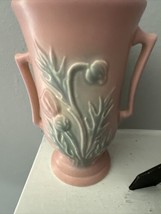 Vintage Hull Pink Pottery Vase with Thistle #53-6 1/2 - £25.24 GBP