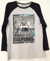 Fifthsun men L t-shirt  black sleeve &quot;California&quot; bear print gray shirt - £5.45 GBP