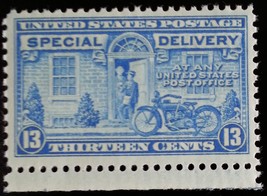 1944 13c Motorcycle, Special Delivery, Blue Scott E17 Mint F/VF NH - $50.97 MXN