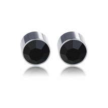 1 Pair Black Magnetic Clip On Diamante Stud Earrings 4mm to 7mm for Women &amp; Men - £2.73 GBP
