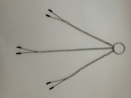Nipple And Clit Clamps with Chain Adjustable Tweezer - £17.75 GBP