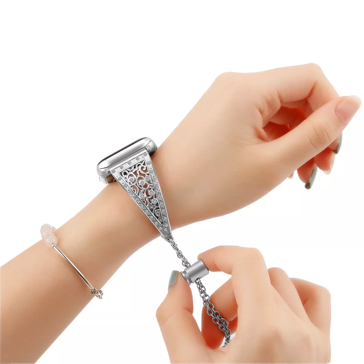 Silver Stainless Bracelet Watchband For Iwatch  - $43.00