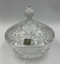 Christopher Stuart Covered Candy Dish Clear Lead Crystal Czech READ - $18.89