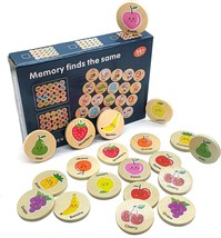 Wooden Memory Game for Kids.20PC Memory Matching Games for Toddlers 2 4 Years.Pr - £14.05 GBP