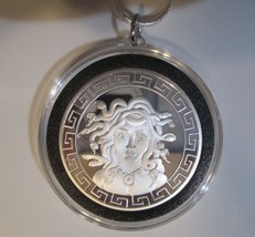 MEDUSA COIN/PENDANT (Air Tight Capsule) with 24&quot; sterling silver necklace - £25.39 GBP