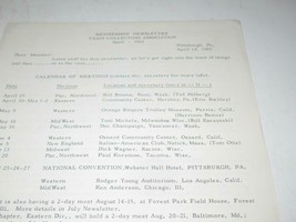 Tca - April 14 1965 Membership NEWSLETTER- Pittsburgh, Pa -ORIGINAL - B11 - £4.19 GBP