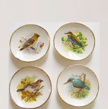 Dollhouse 4 Plates Birds W Leaves Cdde By Barb Wall Art Miniature - £16.29 GBP
