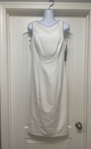 NEW Eva Mendes NY &amp; Co Off White Mermaid Sheath Pleated Dress Size 4/Sma... - £22.35 GBP