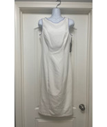 NEW Eva Mendes NY &amp; Co Off White Mermaid Sheath Pleated Dress Size 4/Sma... - £22.46 GBP