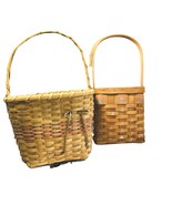 2 Vintage Wicker Wall Hanging Basket/Pocket Cottage Core Unbranded - £27.56 GBP