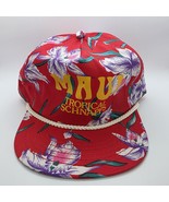 Vintage 80&#39;s San Sun Maui Tropical Schnapps Snapback Hat Hawaiian Floral... - $20.08 CAD