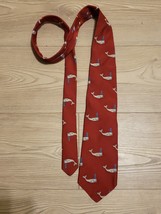 Vintage Mens Clubs Woven In England Neck Tie Red Whales - £23.16 GBP