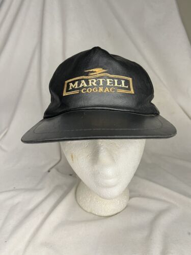 Primary image for Martell Cognac Genuine Leather SnapBack Hat Black