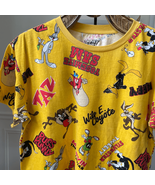 Warner Bros Looney Tunes Bugs Bunny Tshirt All Over Print Yellow L - €12,35 EUR