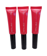 LOT OF 3 L'Oréal Infallible Paints Lips Lip Gloss 318 FEARLESS FUCHSIA - $14.15