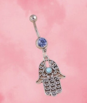 Mermaid Belly Bar / Belly Ring - Body Piercing Jewellery - Silver And Blue - £10.86 GBP