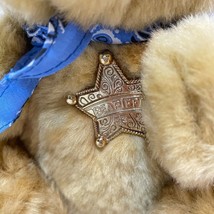 Vintage 1986 Beariff the Sheriff Plush Brown Bear Badge Bandana Stuffed Animal 8 - £13.03 GBP