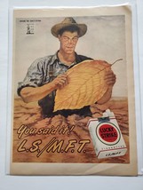 1945 You Said It LS/MFT WWII Print Ad Lucky Strike Farmer War Bonds Emblem - $9.95