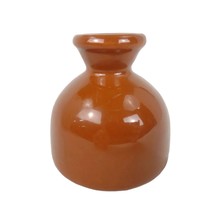 Vtg CCCC Japan Stoneware Taper Candle Holder, 4&quot; Terracotta Porcelain Mod Style - £15.18 GBP