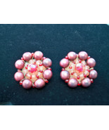 Vintage 1940s Plum Beaded Clip On Earrings Germany  - £10.38 GBP