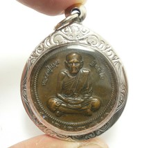 Lp Moon Amulet Powerful Yant Blessed Thai Srisaket Miracle Lucky Wealth Success - £24.34 GBP