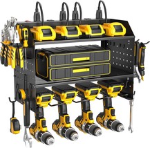 Power Tool Organizer With Charging Station, Heavy Duty 3 Layer Drill, Black - £50.39 GBP