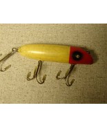 Wood Lure 4-1/2&quot; long vintage unmarked 3 triple hooks - $8.91