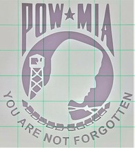 Pow Mia Not Forgotten Die-Cut Vinyl Indoor Outdoor Car Truck Window Decal - £4.17 GBP