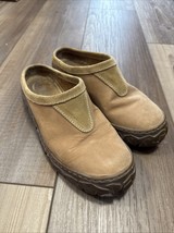 LL Bean Women’s Size 6 M Tan Leather Suede Mule Clogs Slip On Shoes - $19.53