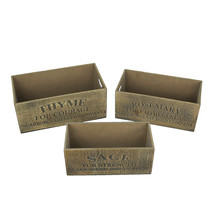 Set of 3 Decorative Wooden Nesting Boxes Thyme Rosemary Sage Farmhouse Decor - £31.32 GBP