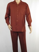 Men MONTIQUE 2pc Set Walking Leisure suit Long Sleeve Set 1641 Cognac Brown - $89.99