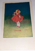 Postcards 1906 Ullman SMELLING &amp; SEEING Girl In Red Smelling Rose Seeing... - £4.66 GBP
