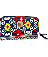 Vera Bradley &quot; SUN VALLEY&quot; Turnlock Zip Around Fabric Wallet - $25.70