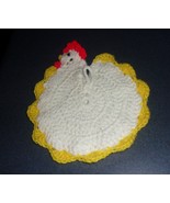 Handmade Crocheted White Chicken Hen Potholder Farm Country Kitchen  Bra... - £9.43 GBP