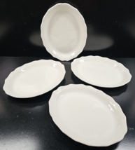 (4) Syracuse China Dawn Oval Dinner Plates Set Vintage Restaurant Ware White Lot - $68.97