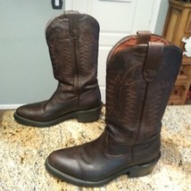 DD TUFF Cowboy Work Mens Boots Size 9 D Brown USA Vintage Western EUC - $197.01