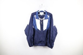 Vintage 90s Wilson Womens Medium Spell Out Lined Abstract Windbreaker Jacket - £34.84 GBP