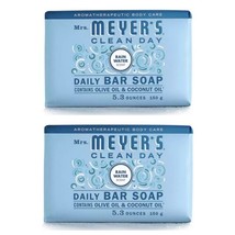 2 Mrs. Meyer&#39;s Clean Day Bar Soap Rain Water Scent Aromatherapy Hand &amp; Body Soap - £15.63 GBP