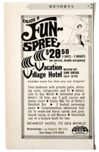 1969 Vacation Village Hotel San Diego Advertisement Vintage Resort Trave... - $19.99