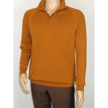 Men's Sweater Knit By BRANGO Turkey Polo Neck Cotton Blend 21220 Mustard image 8