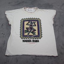 Iguana Rana Shirt Womens XL White Cap Sleeve Crew Neck Casual Tee - $18.69