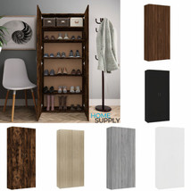 Modern Wooden Large Tall 2 Door Shoe Storage Cabinet Unit Organiser With... - $186.02+